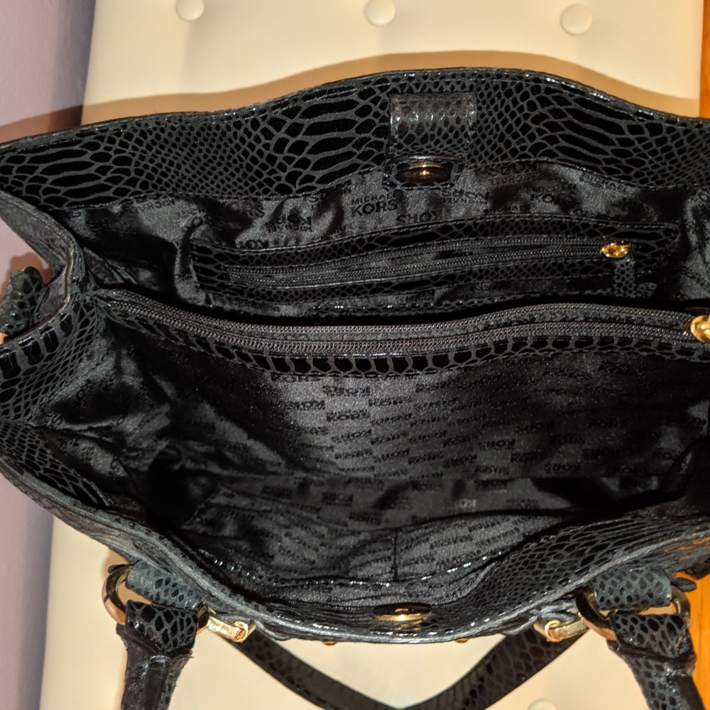 Michael Kors Hamilton Python Embossed Leather Tote - image 4